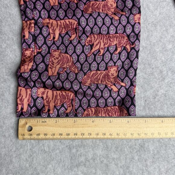 J Crew Collection Pull On Pants Womens 0 Purple Tiger Casual Silk Ankle Trousers - Picture 8 of 9